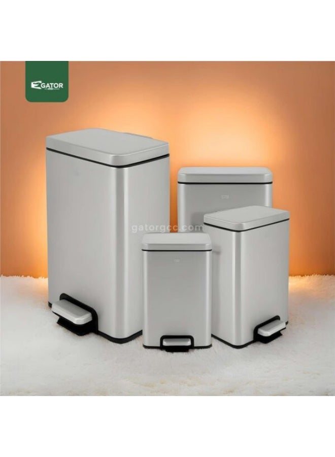 EKO Stainless Steel Silver Pedal Trash Bin 20L - Image 2